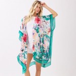 Wholesale abstract Floral Print Kimono One Polyester
