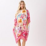 Wholesale abstract Floral Print Kimono One Polyester