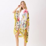 Wholesale abstract Floral Print Kimono One Polyester