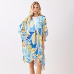 Wholesale vibrant Botanical Print Kimono One Polyester