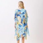 Wholesale vibrant Botanical Print Kimono One Polyester