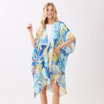 Wholesale vibrant Botanical Print Kimono One Polyester