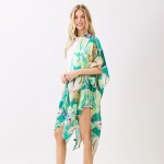 Wholesale vibrant Botanical Print Kimono One Polyester
