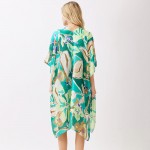 Wholesale vibrant Botanical Print Kimono One Polyester