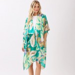 Wholesale vibrant Botanical Print Kimono One Polyester