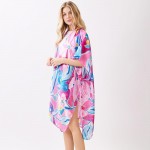 Wholesale vibrant Botanical Print Kimono One Polyester