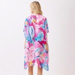 Wholesale vibrant Botanical Print Kimono One Polyester