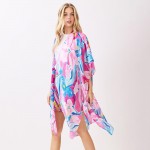 Wholesale vibrant Botanical Print Kimono One Polyester