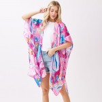 Wholesale vibrant Botanical Print Kimono One Polyester