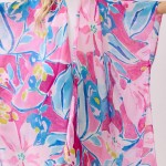 Wholesale vibrant Botanical Print Kimono One Polyester