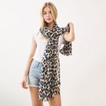 Wholesale leopard Print Scarf One Fits Most Polyester