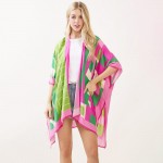 Wholesale geometric Print Kimono One Fits Most Viscose