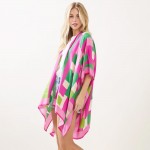 Wholesale geometric Print Kimono One Fits Most Viscose