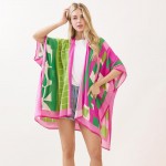 Wholesale geometric Print Kimono One Fits Most Viscose