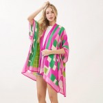 Wholesale geometric Print Kimono One Fits Most Viscose