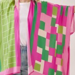 Wholesale geometric Print Kimono One Fits Most Viscose