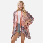 Wholesale bohemian Floral Paisley Print Kimono One Fits Most Viscose