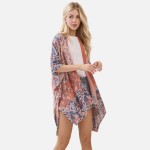 Wholesale bohemian Floral Paisley Print Kimono One Fits Most Viscose
