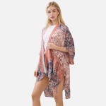 Wholesale bohemian Floral Paisley Print Kimono One Fits Most Viscose