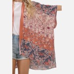 Wholesale bohemian Floral Paisley Print Kimono One Fits Most Viscose