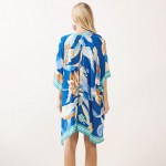 Wholesale floral Stripe Print Kimono One Fits Most Viscose