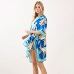 Wholesale floral Stripe Print Kimono One Fits Most Viscose