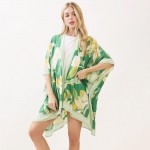 Wholesale floral Stripe Print Kimono One Fits Most Viscose