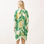 Wholesale floral Stripe Print Kimono One Fits Most Viscose