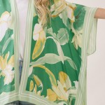 Wholesale floral Stripe Print Kimono One Fits Most Viscose