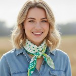 Wholesale polka Dot Color Block Print Bandana Scarf Multi Use Scarf Bandana Bag