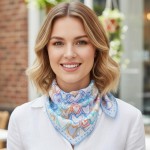 Wholesale layered Hearts Print Bandana Scarf Multi Use Scarf Bandana Bag Tie ETC