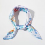 Wholesale layered Hearts Print Bandana Scarf Multi Use Scarf Bandana Bag Tie ETC