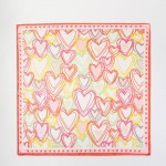 Wholesale layered Hearts Print Bandana Scarf Multi Use Scarf Bandana Bag Tie ETC