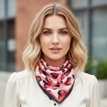 Wholesale heart Print Bandana Scarf Multi Use Scarf Bandana Bag Tie ETC L W Poly