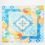 Wholesale orange Mosaic Print Bandana Scarf Multi Use Scarf Bandana Bag Tie ETC