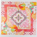 Wholesale orange Mosaic Print Bandana Scarf Multi Use Scarf Bandana Bag Tie ETC