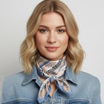 Wholesale abstract Leopard Print Bandana Scarf Multi Use Scarf Bandana Bag Tie E