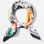 Wholesale citrus Mosaic Print Bandana Scarf Multi Use Scarf Bandana Bag Tie ETC