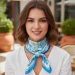 Wholesale garden Tile Mosaic Print Bandana Scarf Multi Use Scarf Bandana Bag Tie