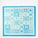 Wholesale garden Tile Mosaic Print Bandana Scarf Multi Use Scarf Bandana Bag Tie