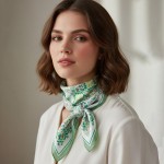 Wholesale garden Tile Mosaic Print Bandana Scarf Multi Use Scarf Bandana Bag Tie