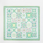 Wholesale garden Tile Mosaic Print Bandana Scarf Multi Use Scarf Bandana Bag Tie