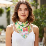 Wholesale abstract Garden Print Bandana Scarf Multi Use Scarf Bandana Bag Tie ET