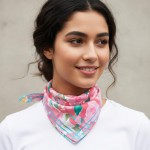 Wholesale abstract Garden Print Bandana Scarf Multi Use Scarf Bandana Bag Tie ET