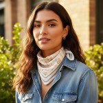 Wholesale abstract Tribal Print Bandana Scarf Multi Use Scarf Bandana Bag Tie ET