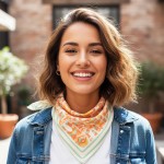 Wholesale abstract Tribal Print Bandana Scarf Multi Use Scarf Bandana Bag Tie ET