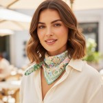 Wholesale retro Floral Print Bandana Scarf Multi Use Scarf Bandana Bag Tie ETC L