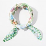 Wholesale retro Floral Print Bandana Scarf Multi Use Scarf Bandana Bag Tie ETC L