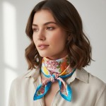 Wholesale seaside Feast Print Bandana Scarf Multi Use Scarf Bandana Bag Tie ETC