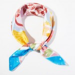 Wholesale seaside Feast Print Bandana Scarf Multi Use Scarf Bandana Bag Tie ETC